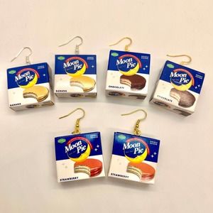 Moon Pie Earrings - Snack Cake Boxes - Mini Brands Earrings - Food Earrings